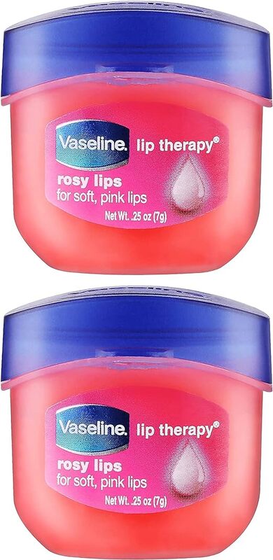 Vaseline Lip Therapy Rosy Lips Balm Pink, 2 x 0.25 Oz (7gm)
