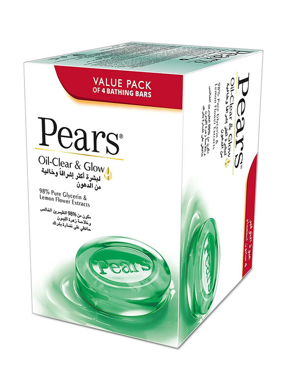 

Pears Oil Clear & Glow Bar Soap, 4 Pieces