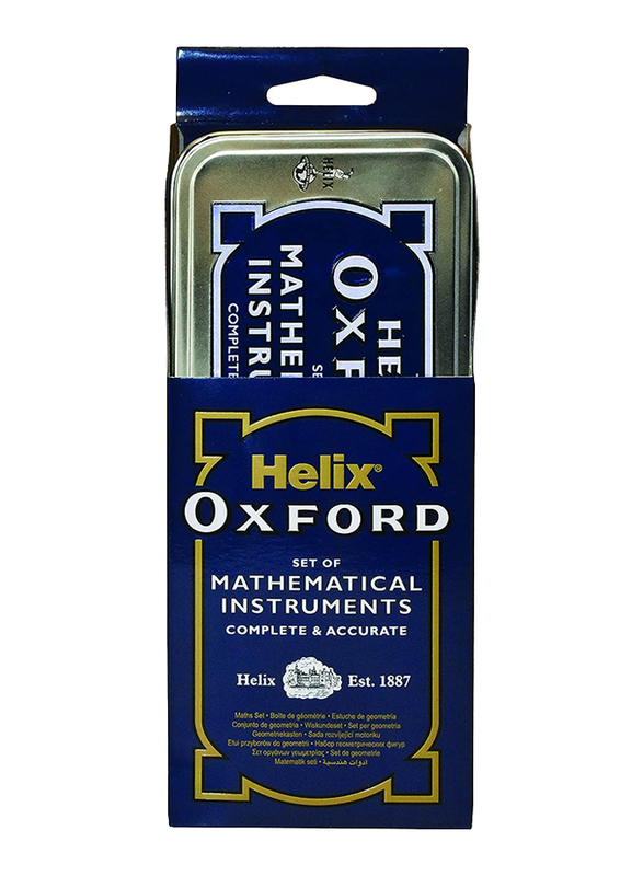 Helix 9-Piece Oxford Maths Set with Storage Tin, Multicolour