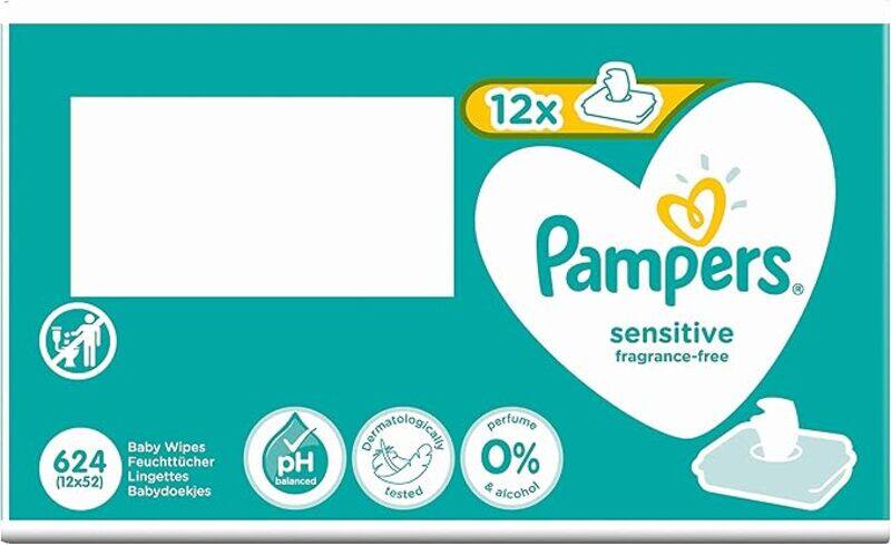 

Pampers Sensitive Baby Wet Wipes, Pack of 52 x 12