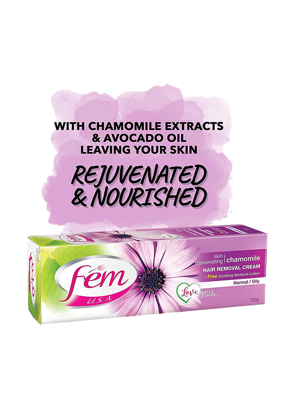 Fem U.S.A. Chamomile Hair Removal Cream for Rejuvination, 120gm