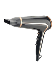 JEC HD-1323 Hair Dryer with Cooling Burst Function & 2 Speed, Black/Gold