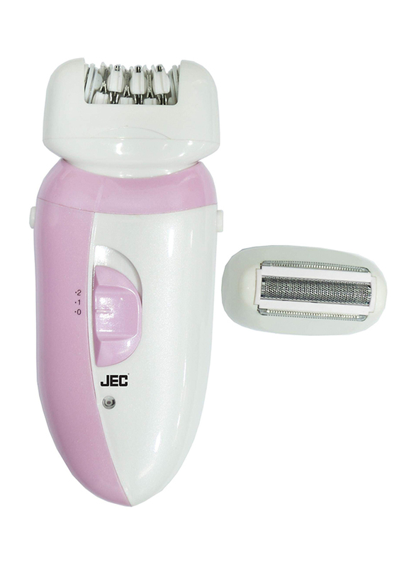 JEC SL-1230 2-in-1 Dry Epilators, White/Pink