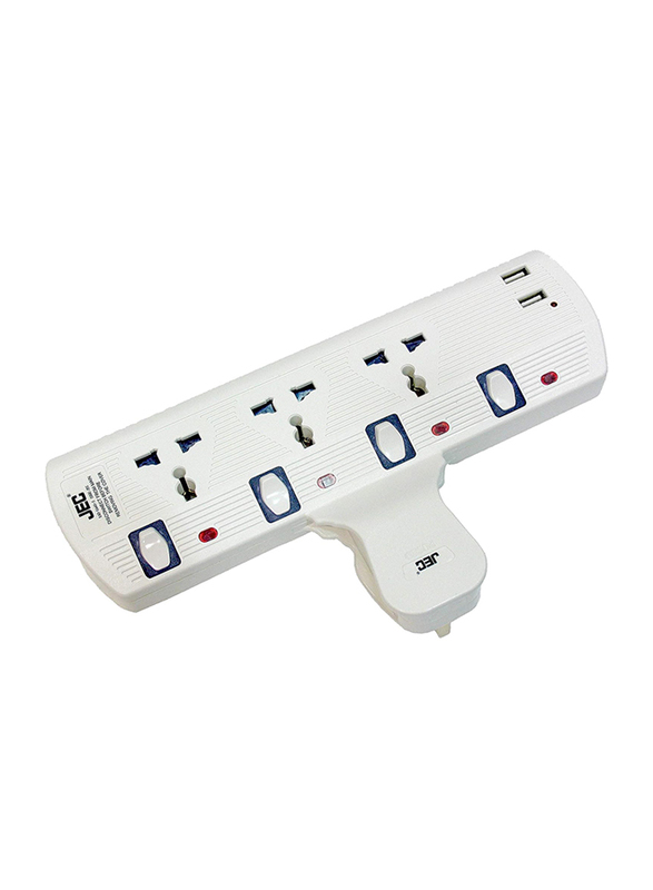 

JEC 3-Way Extension Socket with USB, Ead-5640-3, White