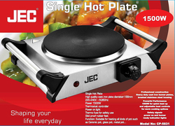 JEC Single Electric Cast Iron Hot Plate, 1500W, CP-5831, Silver