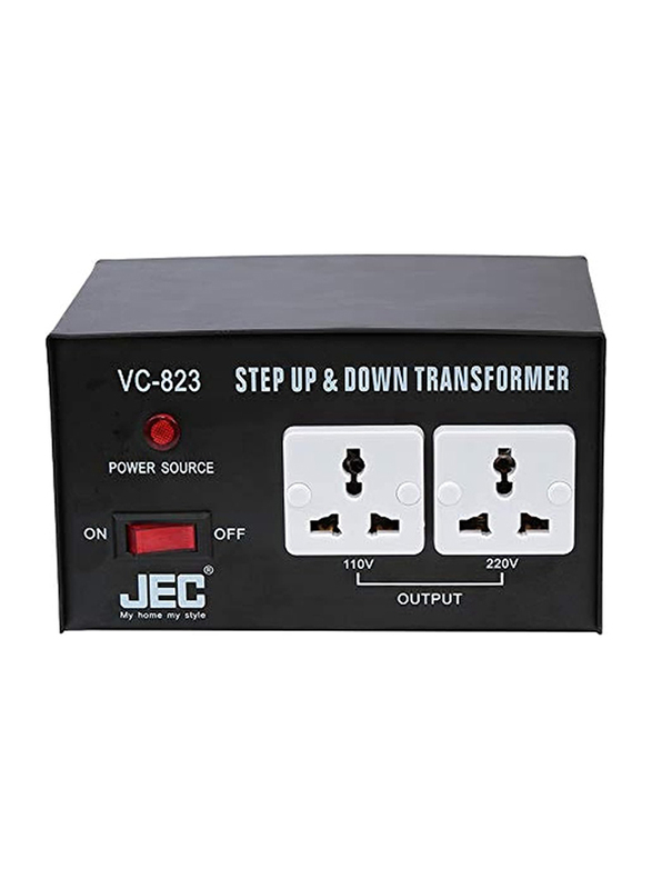 JEC Step Up and Down Transformer Voltage Converter, VC-823, Black