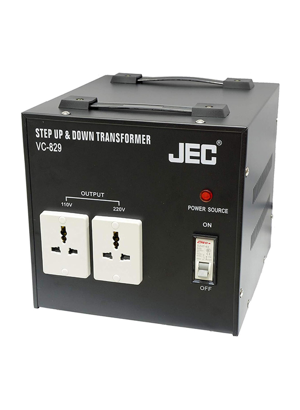 JEC Step up and Down Transformer Voltage Converter, VC-829, Black