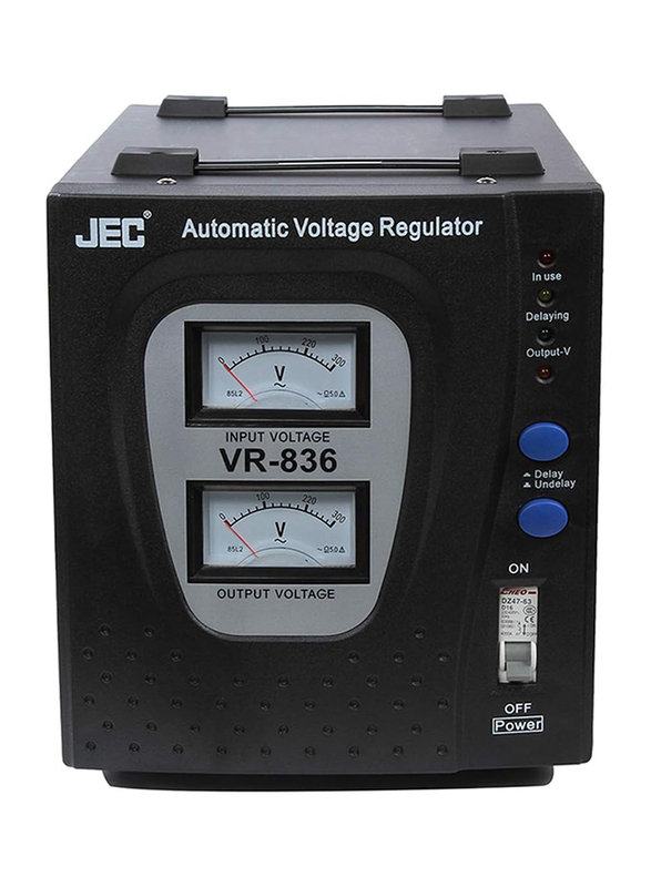 JEC Automatic Voltage Regulator, 3000W, VR-836, Black