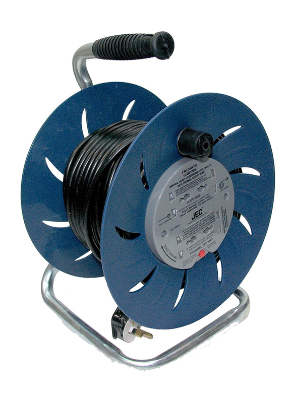 JEC Power Extension Cable Reel, 25 Meter, ECR-5634-25, Blue/Black