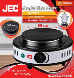 JEC Electric Hot Plate, CP-5835, Black/White