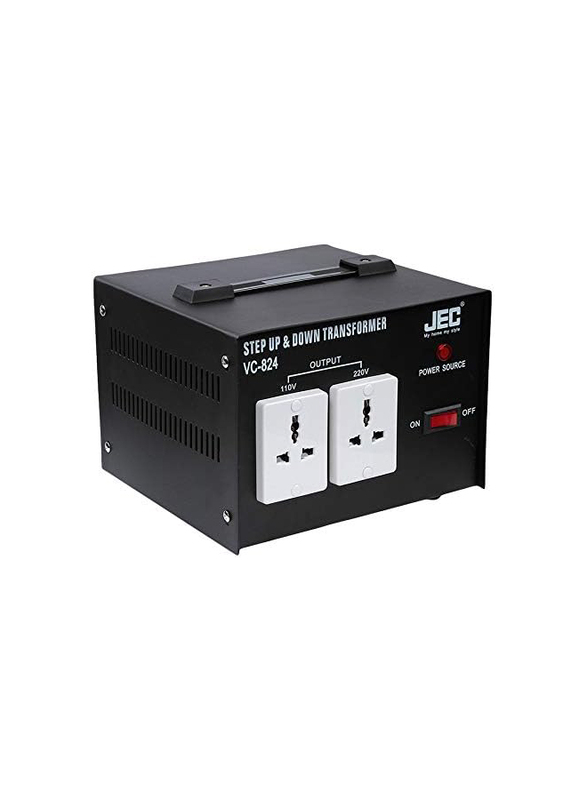 JEC Step Up and Down Transformer Voltage Converter, VC-824, Black