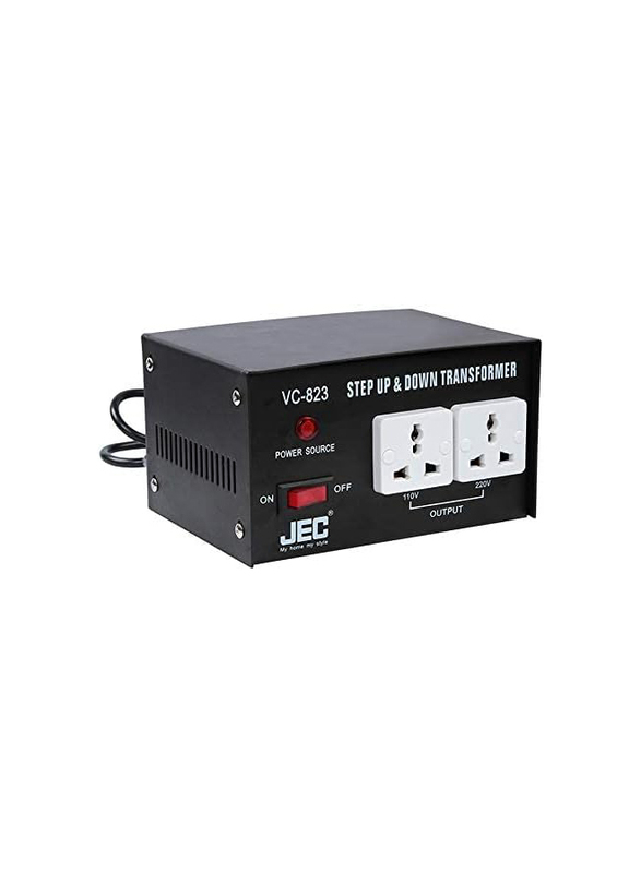 JEC Step Up and Down Transformer Voltage Converter, VC-823, Black