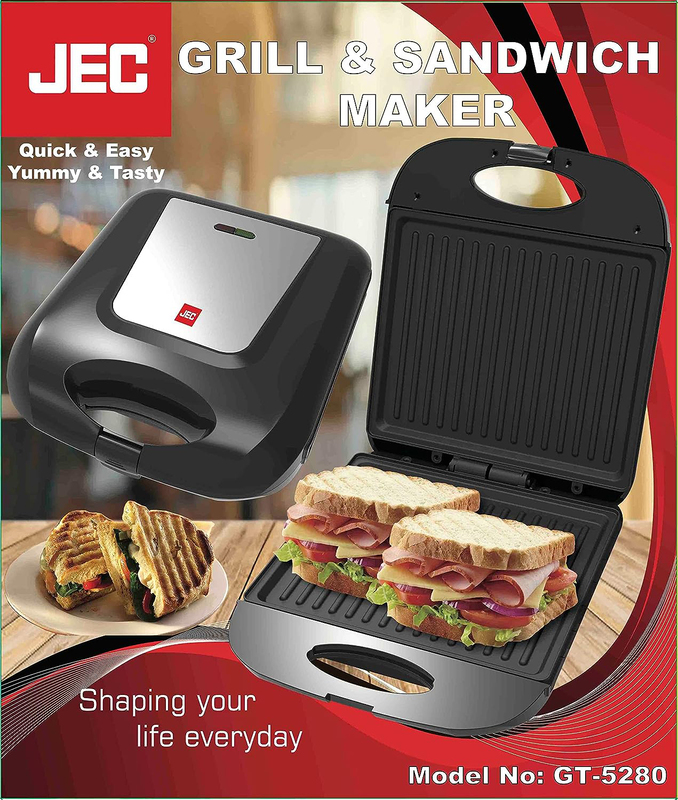 JEC Sandwich Maker Maker, 1400W, GT-5280, Multicolour