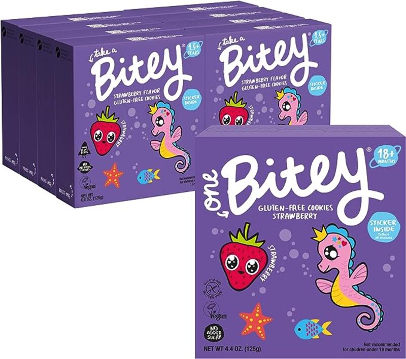 One Bite Strawberry Cookies for children 18 months and older