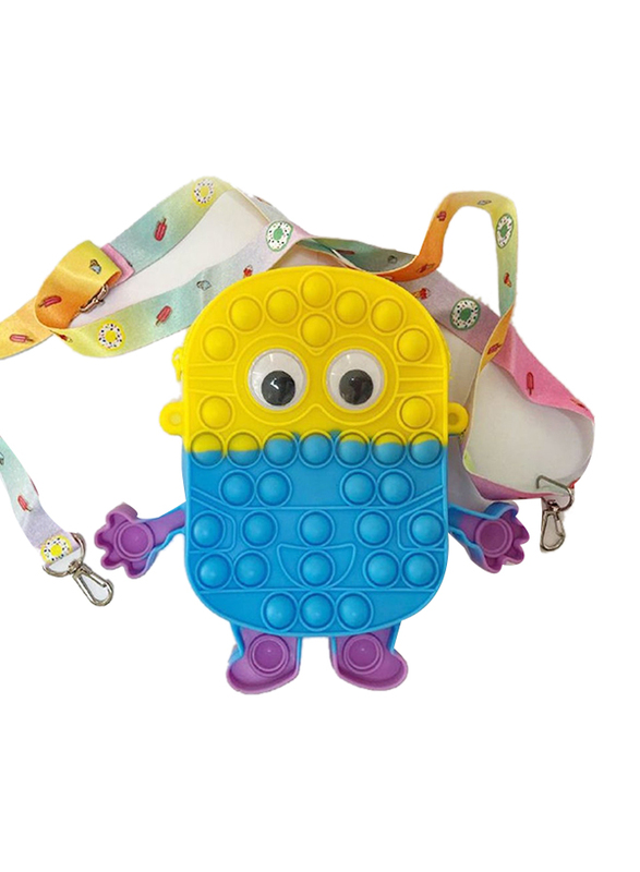 Prime Minion Silicone Pop Push Bubble Fidget Sensory Toy Bag for Girls, Multicolour