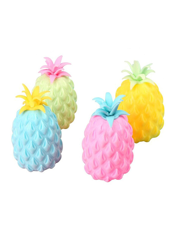 

Prime Pineapple Shape Silicone Squeeze Vent Ball, 4 Pieces, Ages 1+, Multicolour