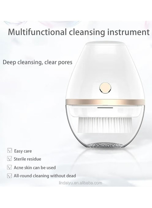 Prime Massaging Facial Cleaner With 2 Brush Heads 3 Modes Waterproof USB Charging For Face Cleaning, White