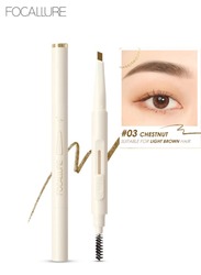 Eyebrow Pencil with Spoolie Brush, Sliding Eyebrow Pen Body,Precision Tip Fills and Defines Eyebrows,Waterproof Long Lasting Eyes Makeup #3 Chestnut