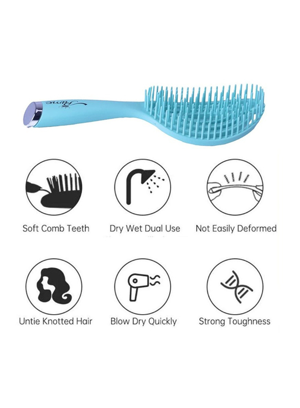 Prime Curly Detangling Hair Scalp Massage Comb for All Hair Types, Turquoise