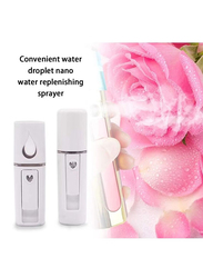 Prime Portable Rechargeable Handheld Face Nano Mist Spray Hair and Facial Steamer, White