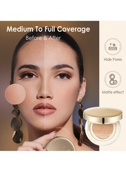 Set of Makeup Setting Spray 100ml + Matte Air Cushion Foundation-FA-198-102 Warm Beige + Glowmax Hydrating Primer FA138 +  Concealer with High Cover Brush FA230-3 +  Makeup Sponge + Plastic Tote Bag