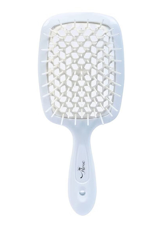 Prime Professional Detangler Superbrush Scalp Massage Paddle Brush for Dry Hair, White, 1 Piece