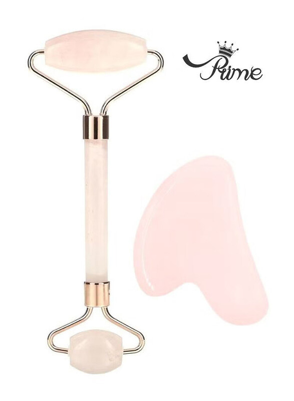 

Prime Jade Stone Roller and Gua Sha Massage Scraping Tool, Pink