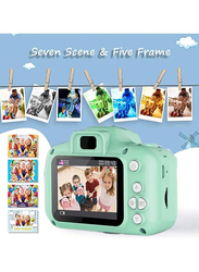 Prime Mini Rechargeable 2 Inches Screen Digital Camera Children Shockproof Digital Camera Gifts for Kids, Green