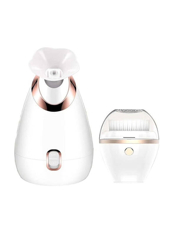 

Prime Nano Ionic Facial Steamer + Massaging Facial Cleaner With 2 Heads 3 Modes Waterproof USB Charging Exfoliating Cleansing Brush, Set