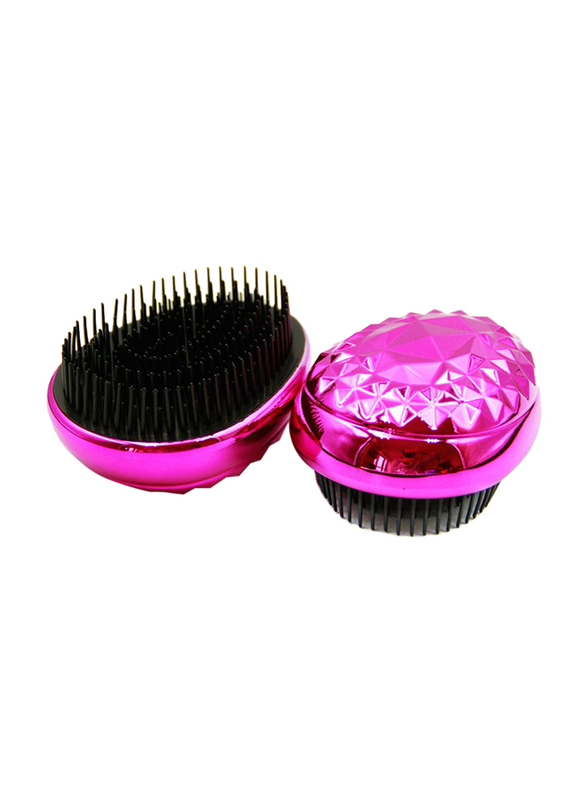Prime Anti-Static Comb Detangling Mini Hair Brush for Frizzy Hair, Pink