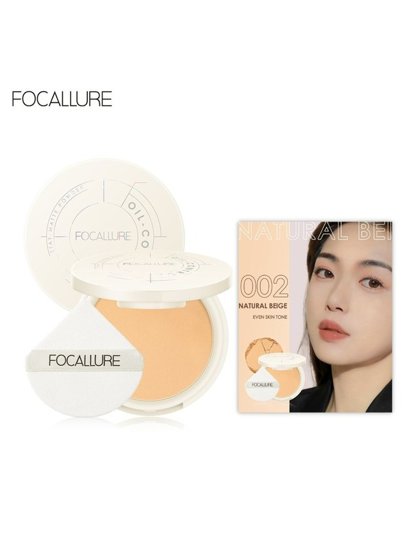 Focallure Oil-Control Stay Matte Pressed Powder Natural Long Lasting Waterproof Sweatproof Light Weight Makeup #002