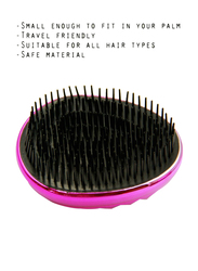 Prime Anti-Static Comb Detangling Mini Hair Brush for Frizzy Hair, Pink