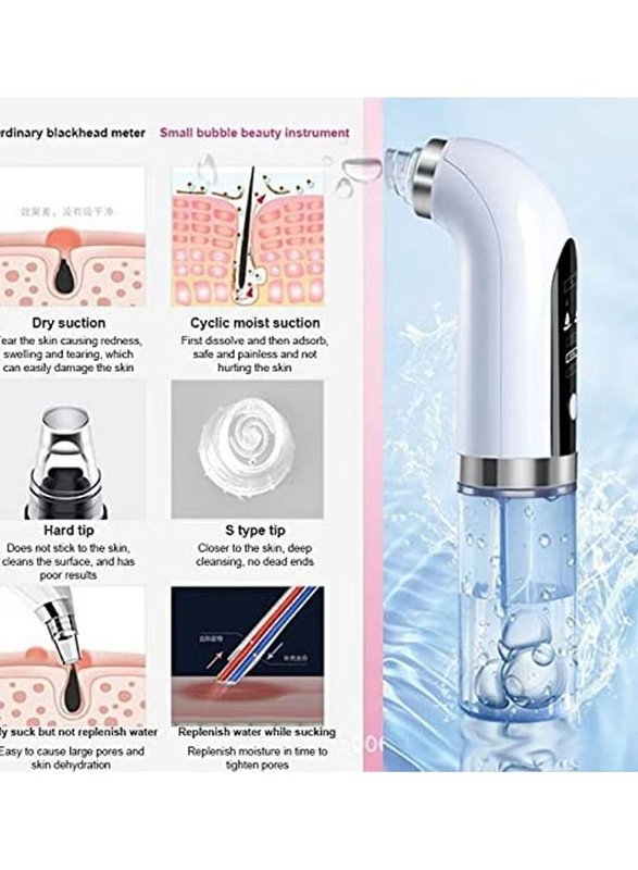 Prime Super Micro Bubble Vacuum Suction Facial Blackhead Remover, White