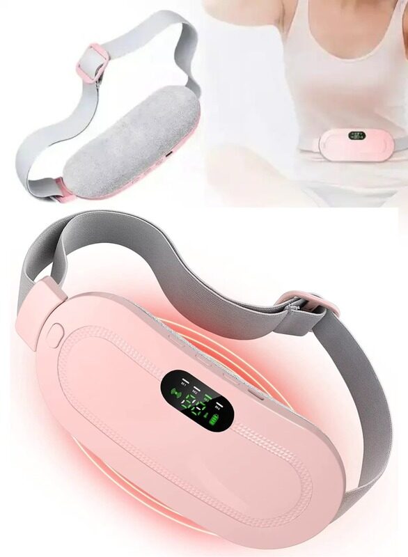 

None Electric Menstrual Heating Pad for Cramps, Wearable Heat Pad, 3 Temperature and 4 Massage Modes, Rechargeable USB Period Heat Pad for Back Pain, Stoma