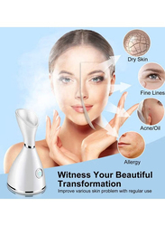 Prime Facial Sauna Pores Hydrate Your Skin for Youthful Complexion Nano Ionic Face Steamer, White