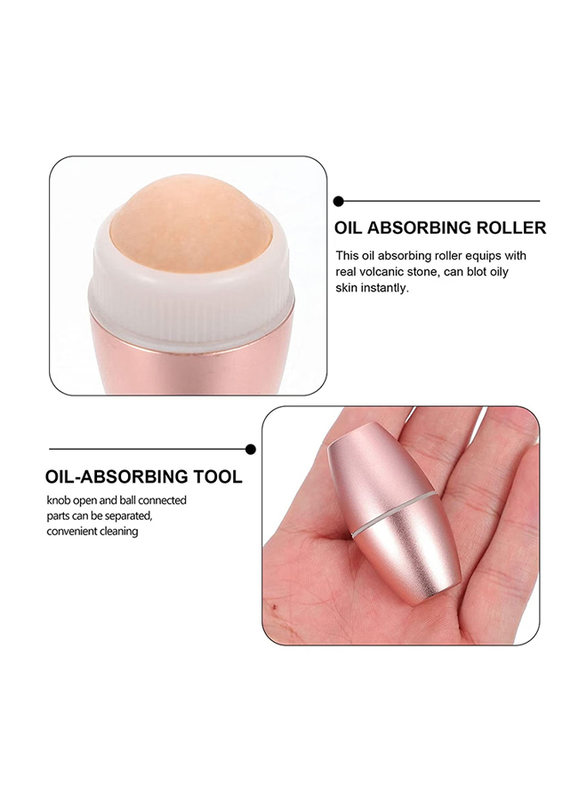 Prime Oily Skin Control Oil- Absorbing Volcanic Face Roller, Pink