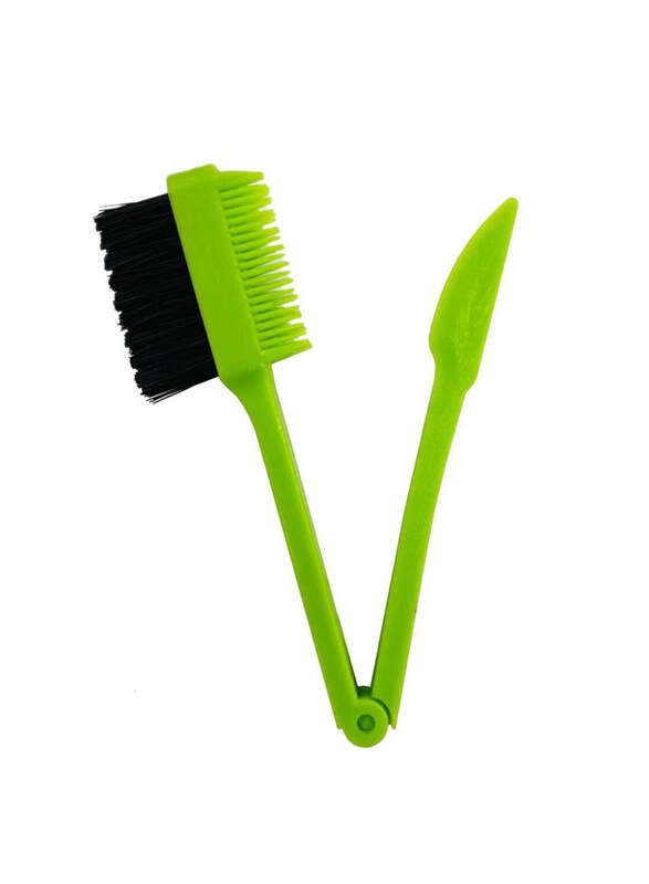 

Prime Foldable 3-in-1 Hair Edge Control Brush Comb for All Hair Types, Green, 1 Piece