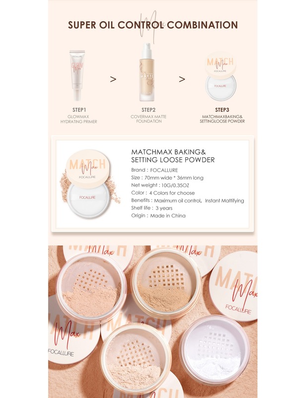 Matchmax Baking & Setting Powder Maximum Oil Control Matte Lightweight Setting Make up Loose Powder #01 Clear