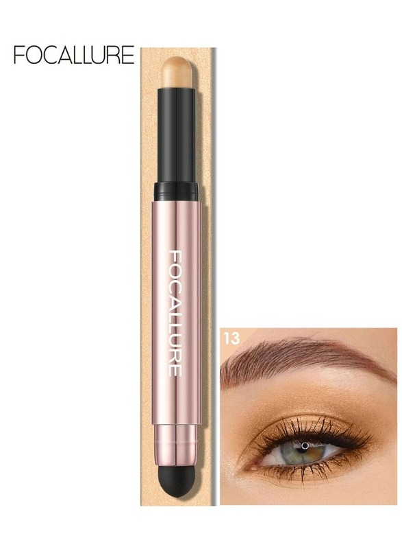 No Crease Eyeshadow Sticks Shimmer& Matte Eye Shadow Crayon Set with Blending Sponge Brush Smooth Texture Cream Eye Highlighter Pen Long Lasting Waterproof Eyeshadow Brightener Stick Makeup #13