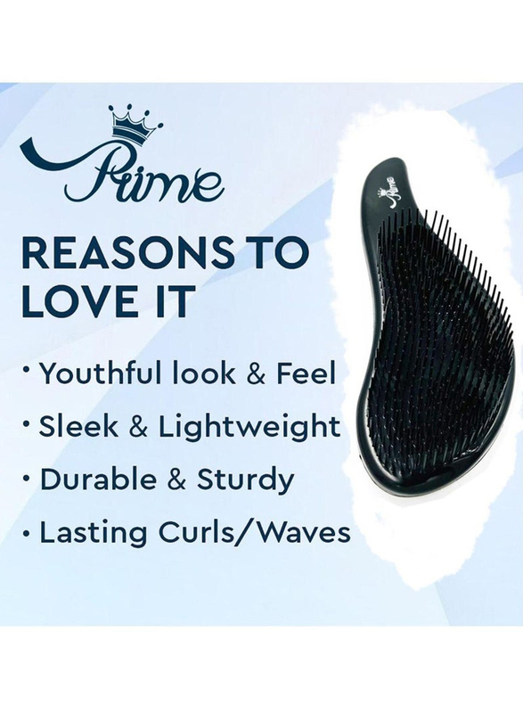 Prime Curly Detangling Hair Scalp Massage Comb for Thick Hair, Black/Beige