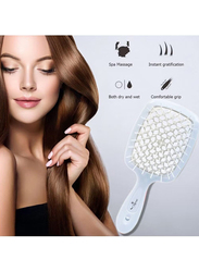Prime Professional Detangler Superbrush Scalp Massage Paddle Brush for Dry Hair, White, 1 Piece