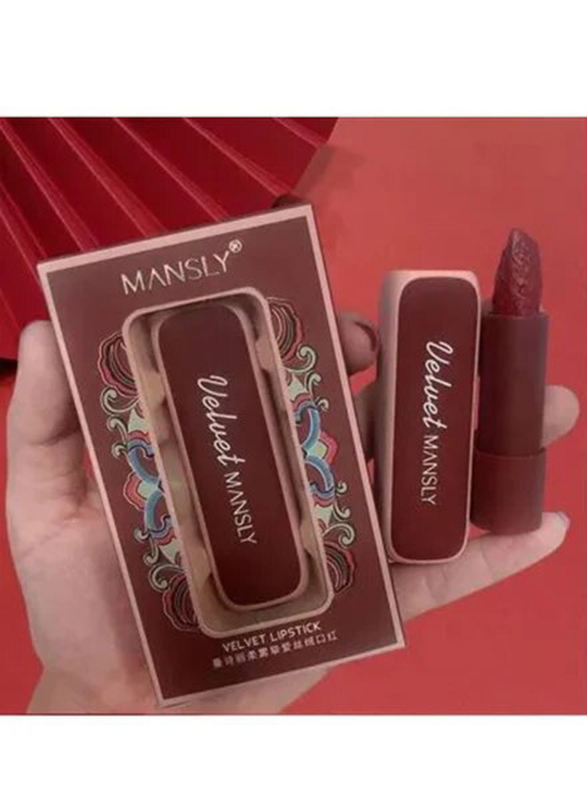 Mansly Chinese Traditional Patterns Carved Matte Lipstick, 313 Red