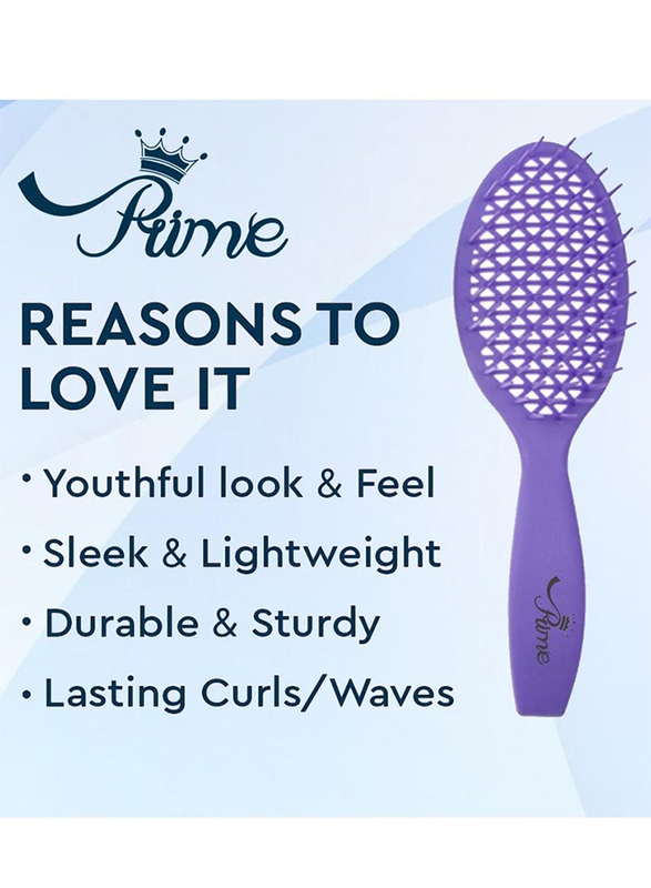 Prime Curly Detangling Hair Scalp Massage Comb for All Hair Types, Violet