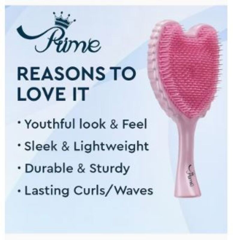 Prime Tangle Detangler Hairbrush Comb for Dry Hair, Gloss Pink, 1 Piece