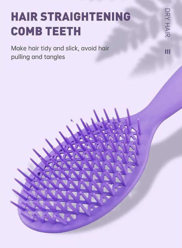 Prime Curly Detangling Hair Scalp Massage Comb for All Hair Types, Violet