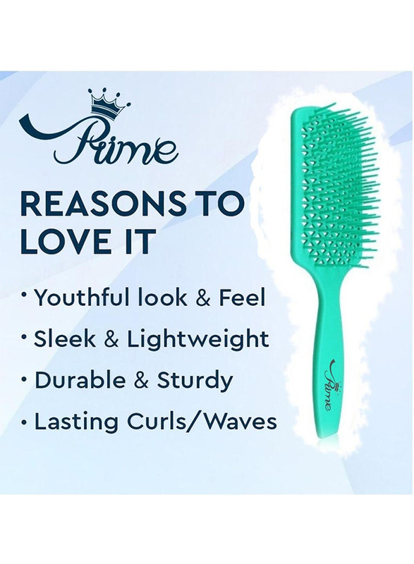 Prime Curly Detangling Hair Scalp Massage Comb for All Hair Types, Teal