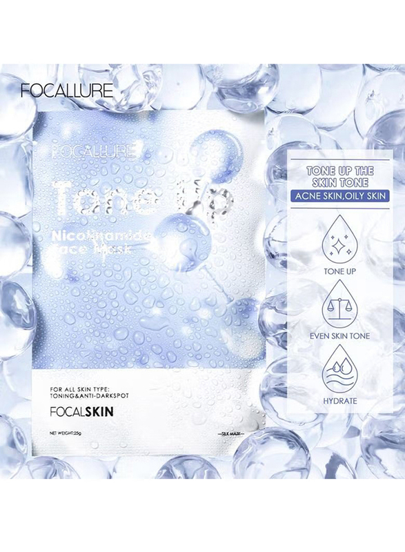 Focallure Acne Remedy Vitamin C Moisturizing Oil Control Tone up Brighten up Energy Facial Sheet Mask, 2 Pieces
