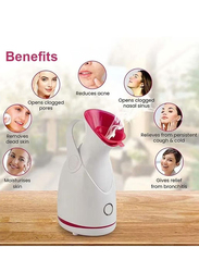 Prime Facial Sauna Pores Hydrate Your Skin for Youthful Complexion Face Steamer, Pink/White