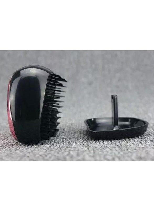 Prime Portable Pocket Comb Thick & Curly Detangling Hair Brush for Frizzy Hair, Pink/Black