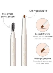 Eyebrow Pencil with Spoolie Brush, Sliding Eyebrow Pen Body,Precision Tip Fills and Defines Eyebrows,Waterproof Long Lasting Eyes Makeup #4 Terracotta